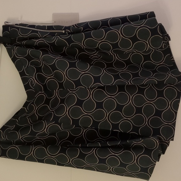 1.STATE Pleated Mini academia Preppy Green Geo Shapes Print skirt XL - Picture 1 of 9